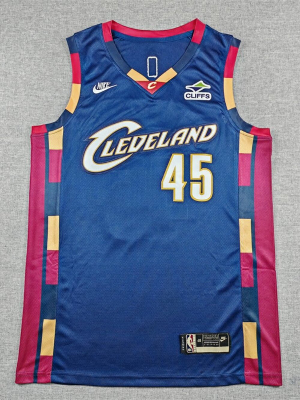 Cleveland City Style Basketball Jersey - Navy/Wine/Gold #45